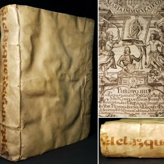 1653 Vellum Folio Maria Immaculate Concepta Very Rare & Important Book Velazquez