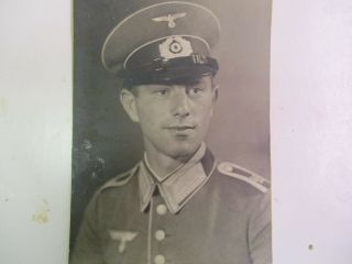 German Wwii Large Black & White Photograph Of Army Nco From 49th Ir