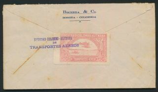 1921 Colombia Cover London Marconi,  C15 Early Airmail,  Scadta Uncat O/p,  Rare