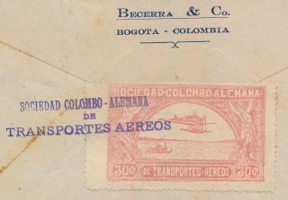 1921 COLOMBIA COVER LONDON MARCONI,  C15 EARLY AIRMAIL,  SCADTA UNCAT O/P,  RARE 4