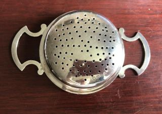 Vintage Sterling Silver Two - handled Tea Strainer Birmingham 1946 JB Chatterley 3