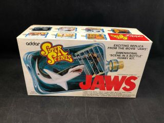 Vintage 1975 Addar Scenes Jaws Scene In A Bottle Hobby Kit 231 W/box