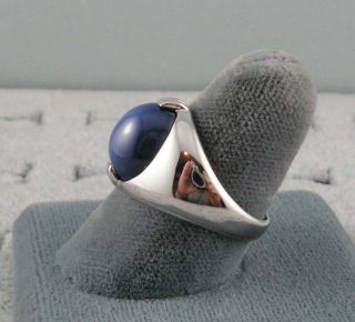 MEN ' S LINDE LINDY 12X10MM VINTAGE CRNFLOWR BLUE STAR SAPPHIRE CREATED RING RP SS 4