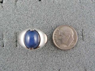 MEN ' S LINDE LINDY 12X10MM VINTAGE CRNFLOWR BLUE STAR SAPPHIRE CREATED RING RP SS 5