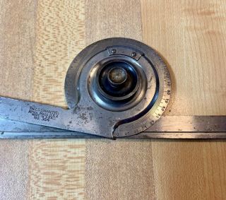 L S Starrett Co Vintage Bevel Protractor Machinist Tool No.  364 made in the USA 5