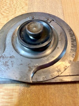 L S Starrett Co Vintage Bevel Protractor Machinist Tool No.  364 made in the USA 8