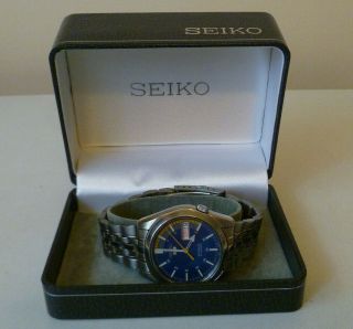 Vintage Seiko 5 Automatic Mens Wrist Watch Boxed 21 Jewels Made In Japan