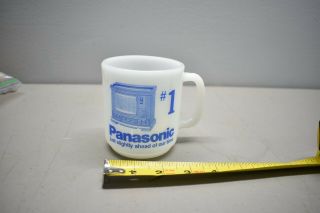 Vintage Rare Panasonic Dupont 1 Tv Advertising Milk Glass Mug Glasbake Usa