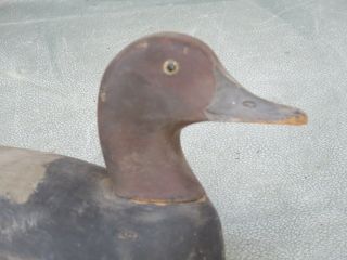 Antique Duck Decoy Solid Wood Glass Eye Vintage Faded Paint Unknown Maker NR 5