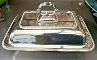 Vintage Harrison Bros & Howson Sheffiled Silver Plate Serving Dish With Lid
