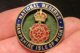 National Reserve Hampshire Isle Of Wight Great Britain Wwii Era Button Hole Pin