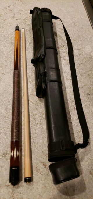 Vintage Mali Pool Cue With Case Rolls Perfect