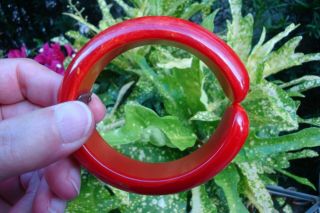 Vintage Bakelite Clamper Bracelet Gorgeous Cherry Red/yellow Colors