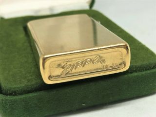 Rare ZIPPO Vintage 10K Gold Filled GF Slim Lighter w Case 3