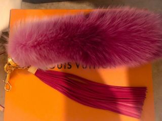 Guaranteed Authentic Louis Vuitton Foxy Fur Bag Charm Key Chain Pink Rare
