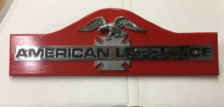 Mounted American Lafrance Fire Truck Engine Apparatus Metal Emblem W/eagle,  Rare