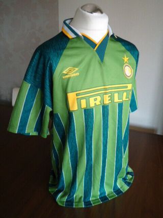 INTER MILAN UMBRO 1995 Away Shirt EXTRA LARGE Rare Vintage Calcio 5