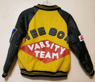 Vintage Reebok Jacket Adult Yellow Letterman Varsity Spell Out 90s Wool Leather