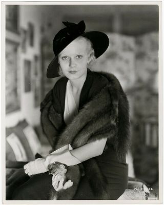 Glamorous Art Deco Blonde Jean Harlow Vintage 1930s Large Photograph