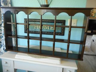 Vintage Wood Tea Cup And Saucer Wall Curio Display Shelf