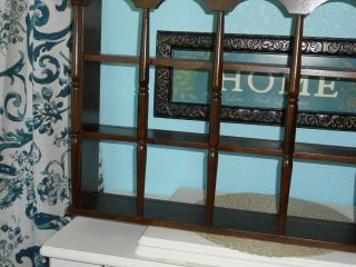 Vintage Wood Tea Cup and Saucer Wall Curio Display Shelf 5