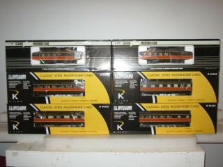 Rare K - Line K4635 Illinois Central Aluminum Passenger 6 Cars W/people 18 "