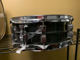 Ludwig Black Galaxy Snare Drum Usa Blacklolite Vintage Drum 4