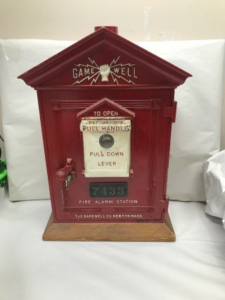 Vintage Gamewell Fire Department Alarm Station Call Box Key