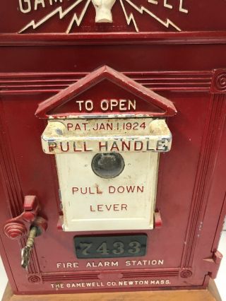 Vintage Gamewell Fire Department Alarm Station Call Box Key 2