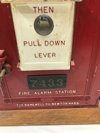 Vintage Gamewell Fire Department Alarm Station Call Box Key 3