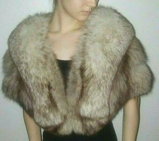 Vintage Fox Fur Stole Wrap Shawl Lined Hook Closure Fluffy & Soft 1968 De Mar 