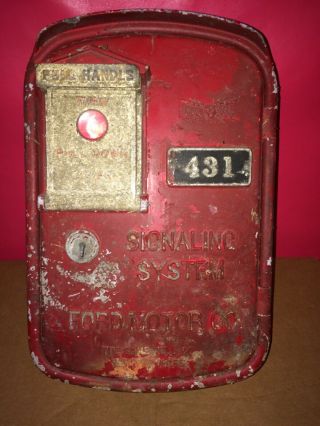 Vintage 40s/50s Gamewell Ford Motor Co Signaling System Fire Alarm Bell Call Box