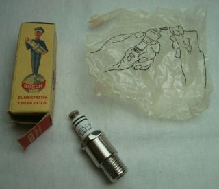 Bosch Germany Extremely Rare Spark Plug Vintage Petrol Lighter In Case/box Nos