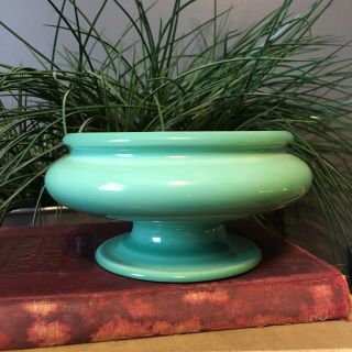 Vintage Rookwood Pottery Blue - Green Pedestal Bowl 1931 6208E Heavy 3