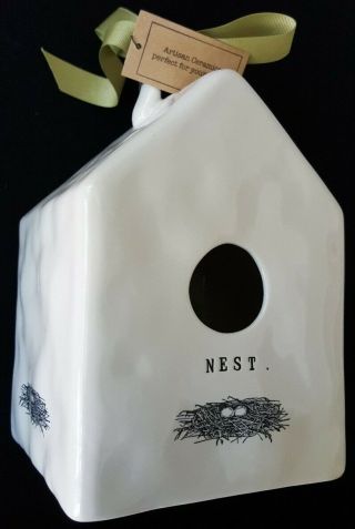 Rae Dunn Nest Birdhouse Early M Exclusive Stamp Vhtf Rare Many Dimples Pristine