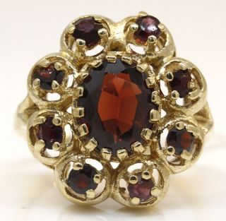 Vintage 14k Yellow Gold Ring With 4.  00 Ctw Garnet G10