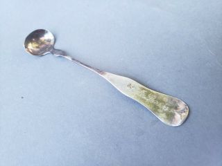 Antique American Coin Silver Mustard Ladle Ee Bailey 5 " Claremont,  Nh