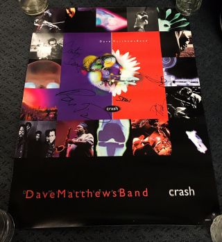 Vintage Dave Matthews Band 1996 Crash Poster Signed Autographed By Entire Band