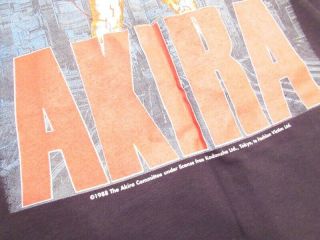 1988 AKIRA TEE SHIRT,  FASHION VICTIM,  TOKYO TO EXPLODE,  sz XL,  front & back 2