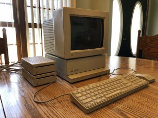 Vintage Apple Iigs In With Monitor,  Drives,  Keyboard,  Mouse