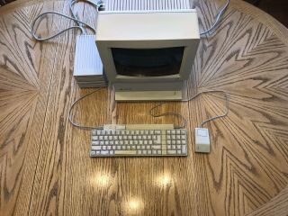 Vintage Apple IIgs in with monitor,  drives,  keyboard,  mouse 7