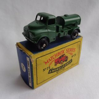 Vintage Matchbox Lesney Moko No71 Austin 200 Gallon Water Truck Army Vnm Boxed