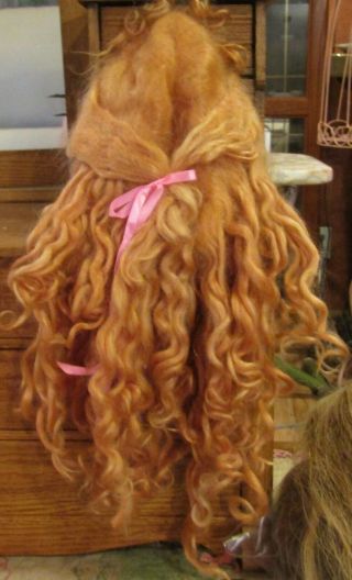 G149 Vintage 16 - 17 " Mohair Doll Wig For Antique Bisque Dolls