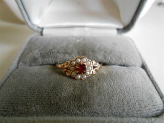Victorian Garnet & Seed Pearl Ring