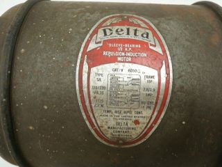 Vintage Delta 1/2 HP,  1725 RPM Repulsion Induction Motor 6