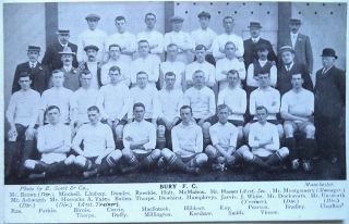 Bury F.  C.  1905 - 06 – Vintage Football Postcard