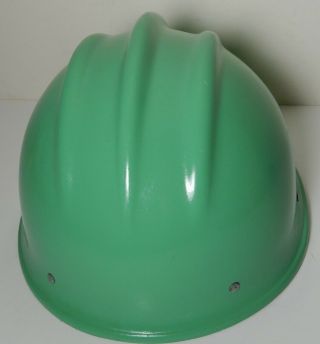 VINTAGE GREEN FIBERGLASS BULLARD 502 Hard Hat IRONWORKER 4