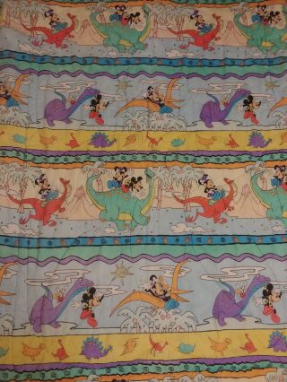 Vintage Disney Mickey Minnie Mouse Dinosaur Blanket Comforter Twin prehistoric 2