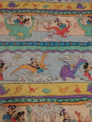 Vintage Disney Mickey Minnie Mouse Dinosaur Blanket Comforter Twin prehistoric 4