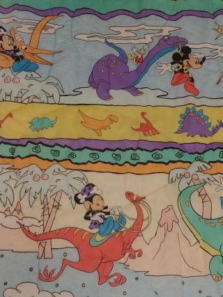 Vintage Disney Mickey Minnie Mouse Dinosaur Blanket Comforter Twin prehistoric 5